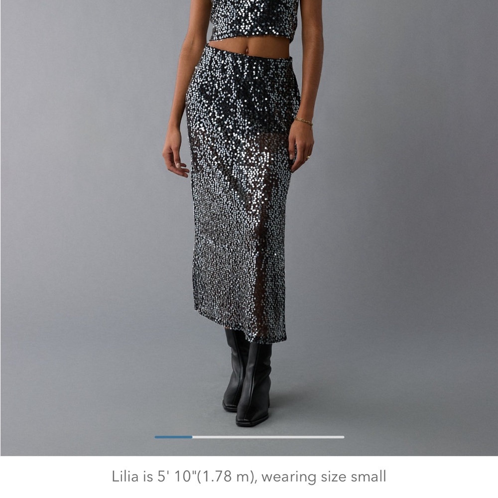 High waisted sequin maxi skirt size XL